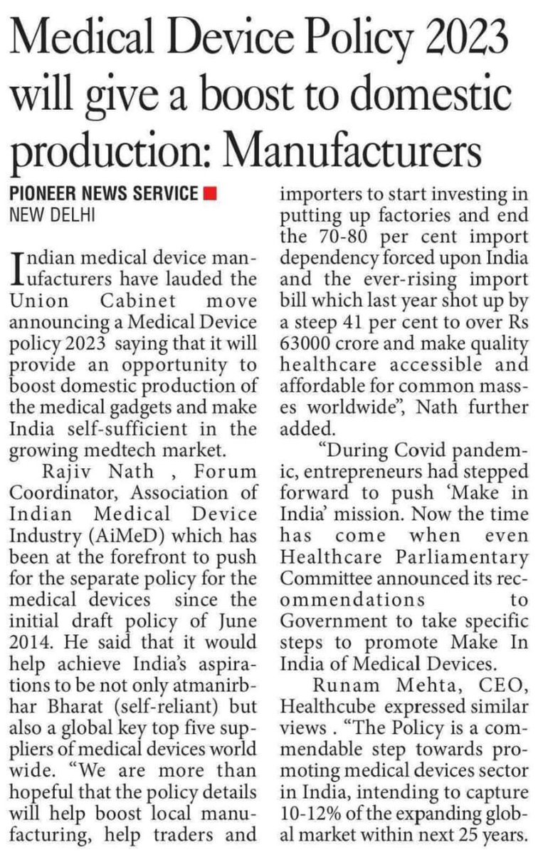 Medical Devices Policy 2023 will give a boost to domestic production.