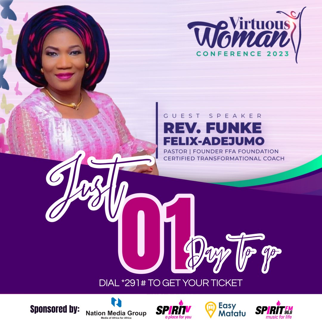 We're just hours away from the long awaited #VirtuousWoman2023 with Rev @FFAdejumo Dial *291# to get your tickets! #FunkeInKampala