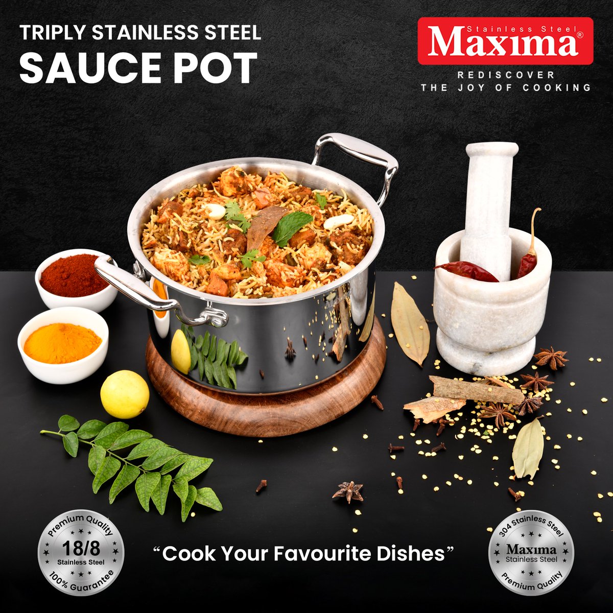 maximakitchen's tweet photo. Easy to #Cook and easy to #serve!
Buy our #stainlesssteel #saucepot with ss lid.
Visit our website https://t.co/72NllLNdft for more!
.
.
#maximaworld #stainlesssteel #easycooking #utensils #maximacookware #saucepot #Bestseller #servepot #steelkadai #cookinghealthy #triply https://t.co/tCihtkSCa0
