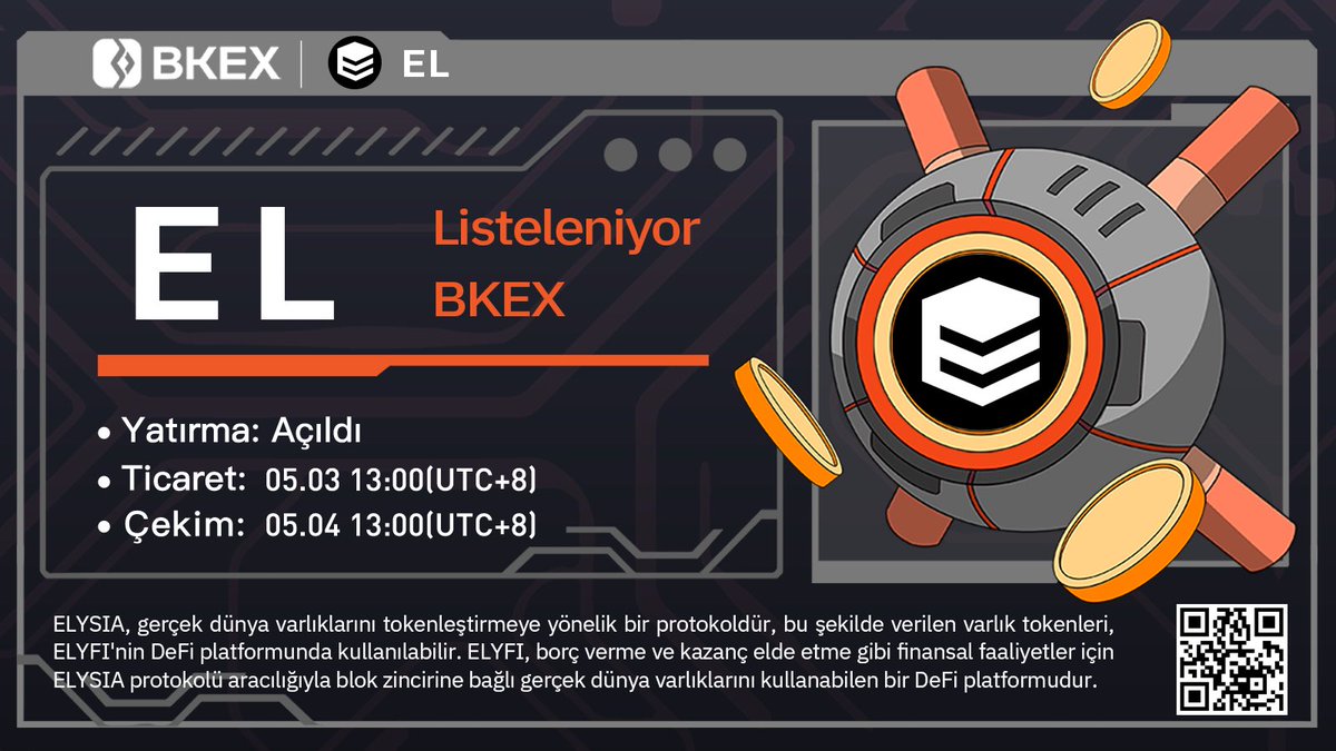 💯#BKEX Yeni Listeleme| @ELYSIA_HQ #EL/USDT Listeleniyor #BKEX 🔸Ağ: ERC20 🔸Ticaret: 13:00 on May. 3 (UTC+8) ⏭Detaylar: bkex.zendesk.com/hc/en-us/artic… #Bitcoin  #cryptocurrency #BKEXNewListing