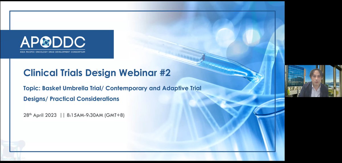 apoddc's tweet photo. 📸 Some screenshots from our 2nd session of the #ClinicalTrialsDesign #webinar series earlier  - picturing our host Prof. Toshio Shimizu, speakers Dr. Tom Wei-Wu Chen and Dr. Jun Sato. We hope to see you soon in our next session! https://t.co/ckczZ3EDkv