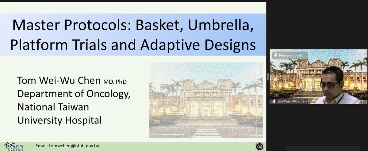 apoddc's tweet photo. 📸 Some screenshots from our 2nd session of the #ClinicalTrialsDesign #webinar series earlier  - picturing our host Prof. Toshio Shimizu, speakers Dr. Tom Wei-Wu Chen and Dr. Jun Sato. We hope to see you soon in our next session! https://t.co/ckczZ3EDkv