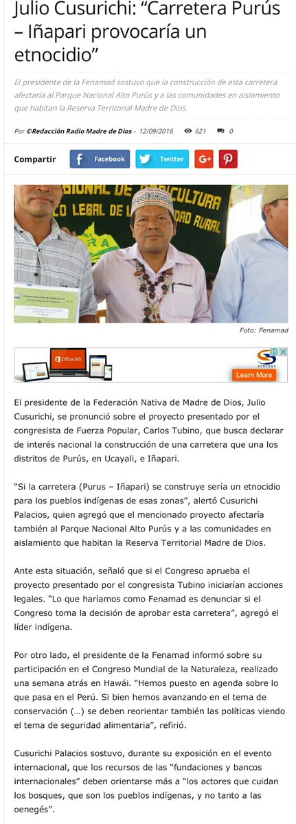 Parque_Purus's tweet photo. Federación Nativa de Madre de Dios: "Carretera #Purús-Iñapari provocaría un etnocidio" congresoperu Radio Madr.. https://t.co/RPDCMoYraU