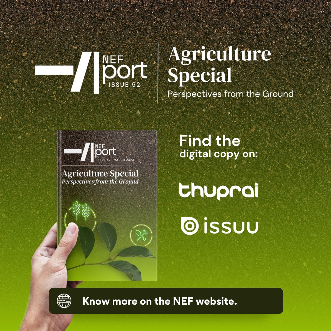NEFNepal's tweet photo. Nefport 52 is an Agriculture Special with Perspectives from the Ground. 

We'd like to acknowledge Neha Thapa, Sr. Area Coordinator for KISAN II Project, CEAPRED for her valuable contribution!

Click to read Nefport 52 https://t.co/Su0o4B95KF

#nepal #agricutlure @thuprai @issuu https://t.co/8IBHMsTdbU