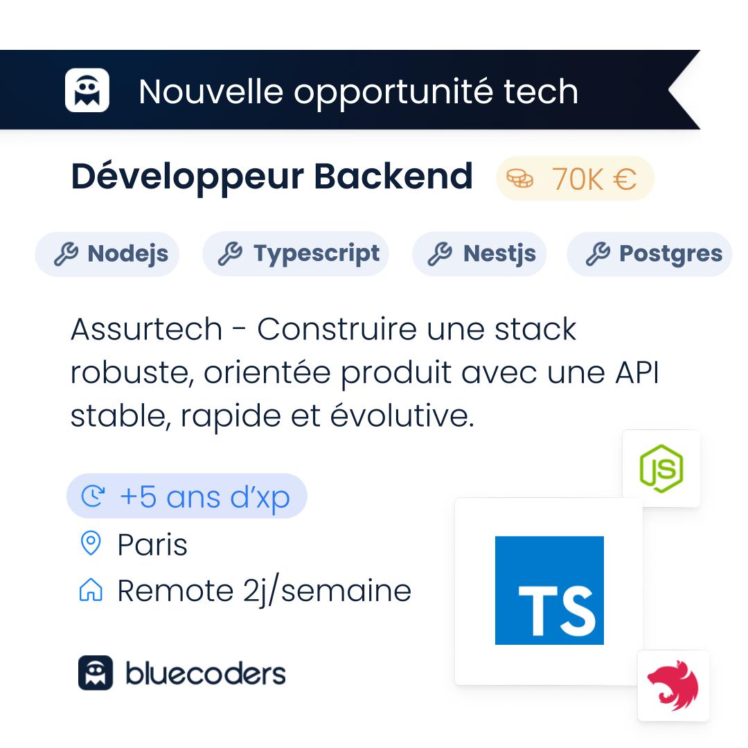 [NEW JOB TECH] 🔊 Avis à tous les Développeurs Nodejs ! Nouvelle opportunité de Développeur Nodejs/Nestjs à pourvoir en CDI chez un client final. Découvrez l'offre ici 👉 bit.ly/login-jobboard

#jobs #cdi #paris #remote #nodejs #nestjs #developpeur #developpementweb