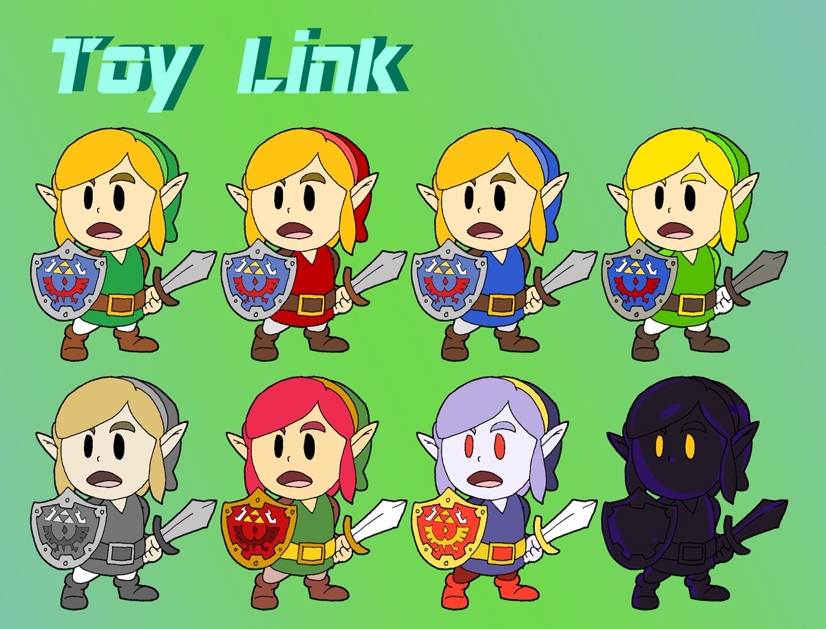 AngerSquared's tweet photo. Been a while since I did a Smash pallet piece, so lets do another and give Link a FOURTH copy!
Here's Toy Link, based off his appearance in Link's Awakening on Switch!
#myart #SmashBros #palletswap #Link #LinksAwakening #pallet #fanart #ArtistOnTwitter https://t.co/XNtDJz4wst