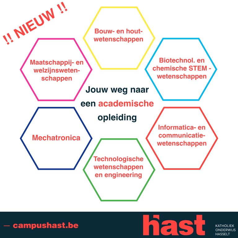 Zien we jou op de opendeurdag? Zes nieuwe doorstroomrichtingen die voorbereiden op academisch onderwijs en natuurlijk een gevarieerd aanbod aan specifieke richtingen die je opleiden tot een technisch expert of een vakbekwame werker.
Noteer 7 mei in je agenda. Tot dan?!