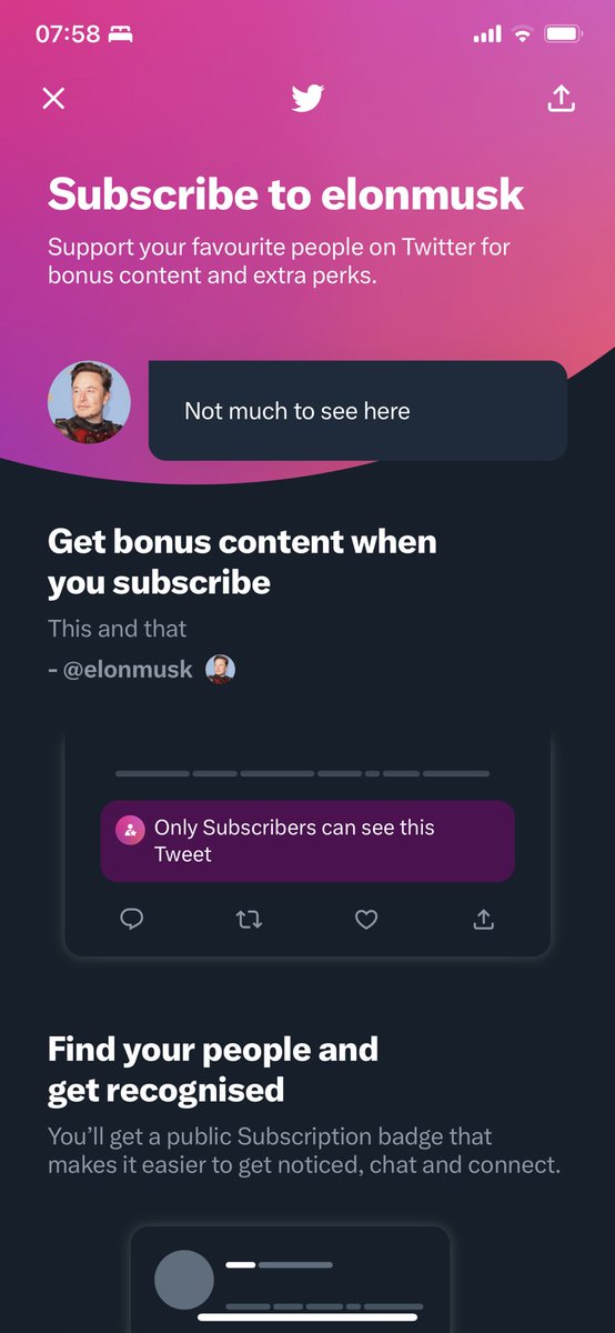 Maybe not the best example of content you’d want to pay for i.e. ‘Not much to see here’.