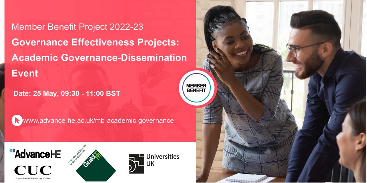 AdvanceHE's tweet photo. We welcome the participation of our members in our upcoming event to explore and disseminate best practices in academic governance. As part of our #MemberProject 22-23. Book your place now- https://t.co/Koh8pGUMPn #HigherEd https://t.co/F84wqXWJDo