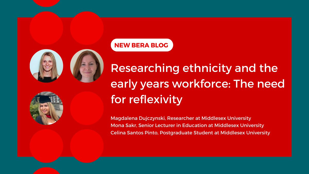 BERANews's tweet photo. 📝 NEW BLOG POST 

Researching ethnicity and the early years workforce: The need for reflexivity
@MDujczynski @DrMonaSakr @cellspinto @MiddlesexUni 

Read here: https://t.co/mhSloIXa01 https://t.co/tJw5o7DyKX