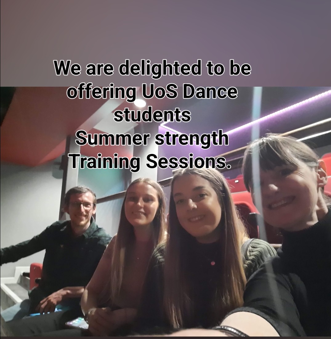 The Sports Rehabilitation Team will be offering supplementary strength training sessions over the summer period for UoS Dance students.
If you would like to be involved in, please contact Caron Doyle at UoSdanceinjury clinic@salford.ac.uk
#UoSSportRehab
