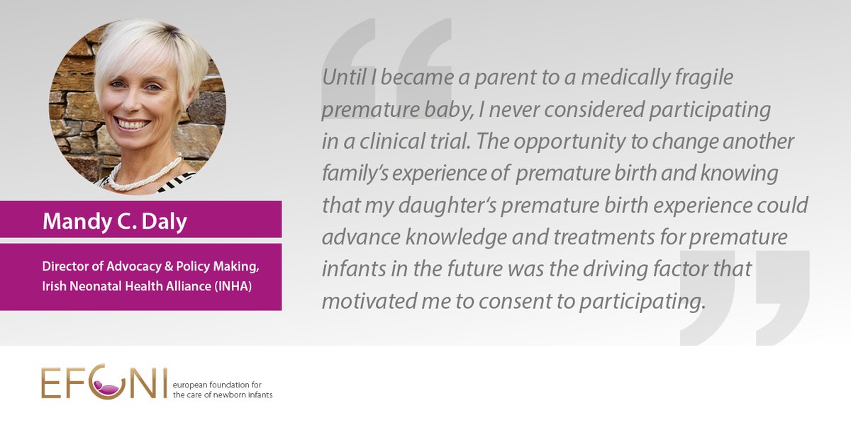 𝐌𝐚𝐧𝐝𝐲 𝐂. 𝐃𝐚𝐥𝐲 from the @IrishNeonatal shared her experience of having a newborn who participated in a #ClinicalTrial in our new #Factsheet on neonatal clinical trials. Thanks to the Parent Advisory Board (PAB) for their support with this! 
👉bit.ly/449ufK2