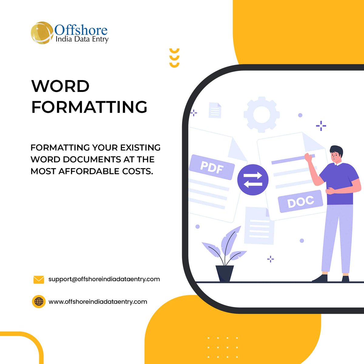 OffshoreBPO's tweet image. Get your documents formatted with our specialized word formatting services - perfect for business reports, essays, and more! 📢 

Read more: offshoreindiadataentry.com/outsource-word…
Mail us: support@offshoreindiadataentry.com

#wordformatting #dataentry #DataProcessing  #Business #Marketing #BPM