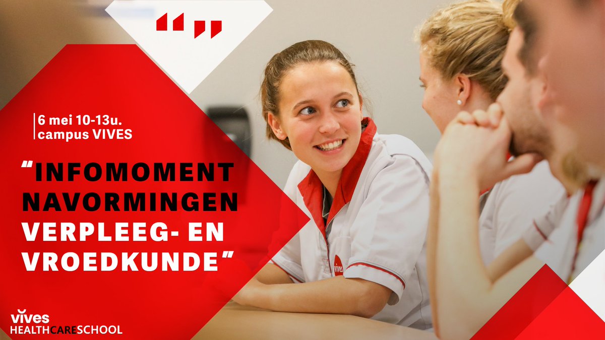 Heb je de infodagen van maart gemist of heb je nog vragen? Op 6 mei is er een extra infomoment voor de opleidingen en navormingen. Van 10u tot 13u. Op campus Brugge, Kortrijk en Roeselare. Welkom!
Overzicht postgraduaten: viveshealthcareschool.be/nl/postgraduat…