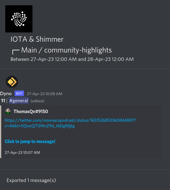 IOTAXTeams's tweet photo. 1/
#IOTA and #Shimmer Discord #community highlights.
🌐 Learn more and join the discussion https://t.co/USN5qQtgEN. https://t.co/kqoYQKGDl1