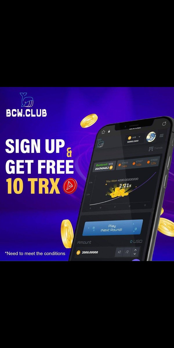 Caleb_1172's tweet photo. 🎁SignUp Free 10TRX🎁 
💯 FREE claim, NO NEED DEPOSIT!
      #bcwclub
👇Claim free Now👇
📲 Whatapps :https://t.co/ytQx0gJMZZ
                           :+6011-24205729 Janis

  ✈ Telegram :@janistuu https://t.co/KKA6IEiUcK