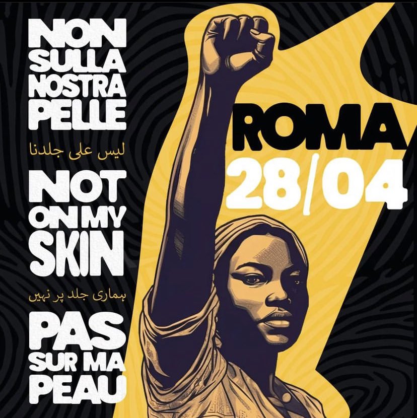 📍Oggi, 28 aprile, a Piazza dell’Esquilino, Roma

⏰Ore 14:00

Manifestazione nazionale “Non sulla nostra pelle” contro il Decreto Cutro, lo sfruttamento di lavoratrici e lavoratori migranti, il razzismo istituzionale di questo Paese.

supportate👇🏾

IG: nonsullanostrapelle