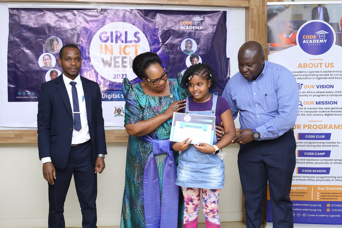 The #GirlsICTWeek2023 was wrapped up with @Hon_Ssebugwawo State Minister for ICT as Guest Speaker. We trained 128 girls and 35 women in computer programming at IAC Training Lab in partnership with @MoICT_Ug , @NITAUganda1 and @InnovationHubUg