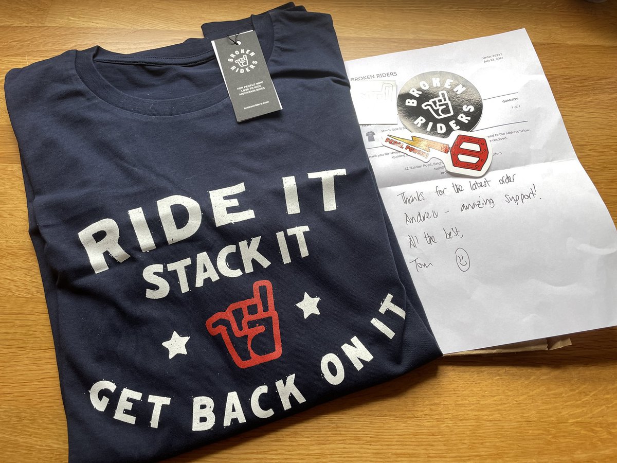 <a href="/TotalMTB_/">TotalMTB CIC - Mental Health💚</a> <a href="/OPALlandegla/">Oneplanet Adventure</a> <a href="/brokenriders/">Broken Riders</a> <a href="/AndyHampshire/">Andy Hampshire</a> Love <a href="/brokenriders/">Broken Riders</a> clothing.
My “Stacked It” t-shirt is my favourite. It’s looking a bit worn now so a new order will be going in soon. 🙂