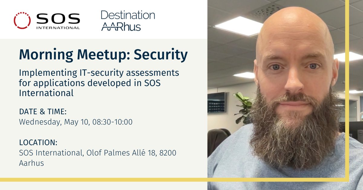 Join our Morning Meetup within #itsecurity on May 10, when SOS International invites both members and non-members in for a talk about how they implement IT security assessments for applications. 👋☺️Save your seat today: bit.ly/3LCl9hO