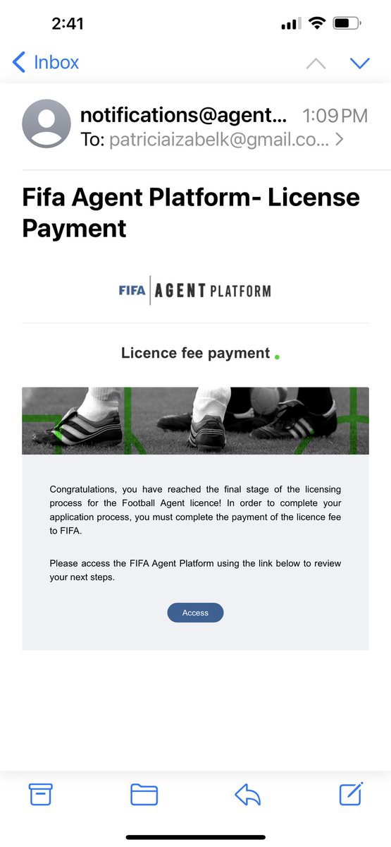 patriciakova's tweet image. I just passed the @fifa #fifaagent exam! #fifa @EnglandFootball @RangersFC @Arsenal 🎉🎉🎉🎉🎉