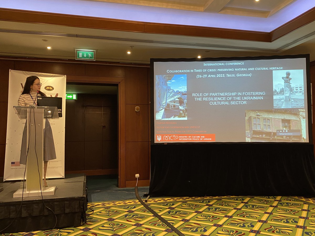 CultureinCrisis's tweet photo. Daryna Nedzelska, Head of the Sector for Cooperation with @UNESCO in the Ministry of Culture and Information Policy, Ukraine 🇺🇦 

The presentation explores how partnership is fostering resilience in the Ukrainian Cultural Sector

‘Small steps lead to a big victory’
 
@MKIPUkraine https://t.co/JM951cGqeN
