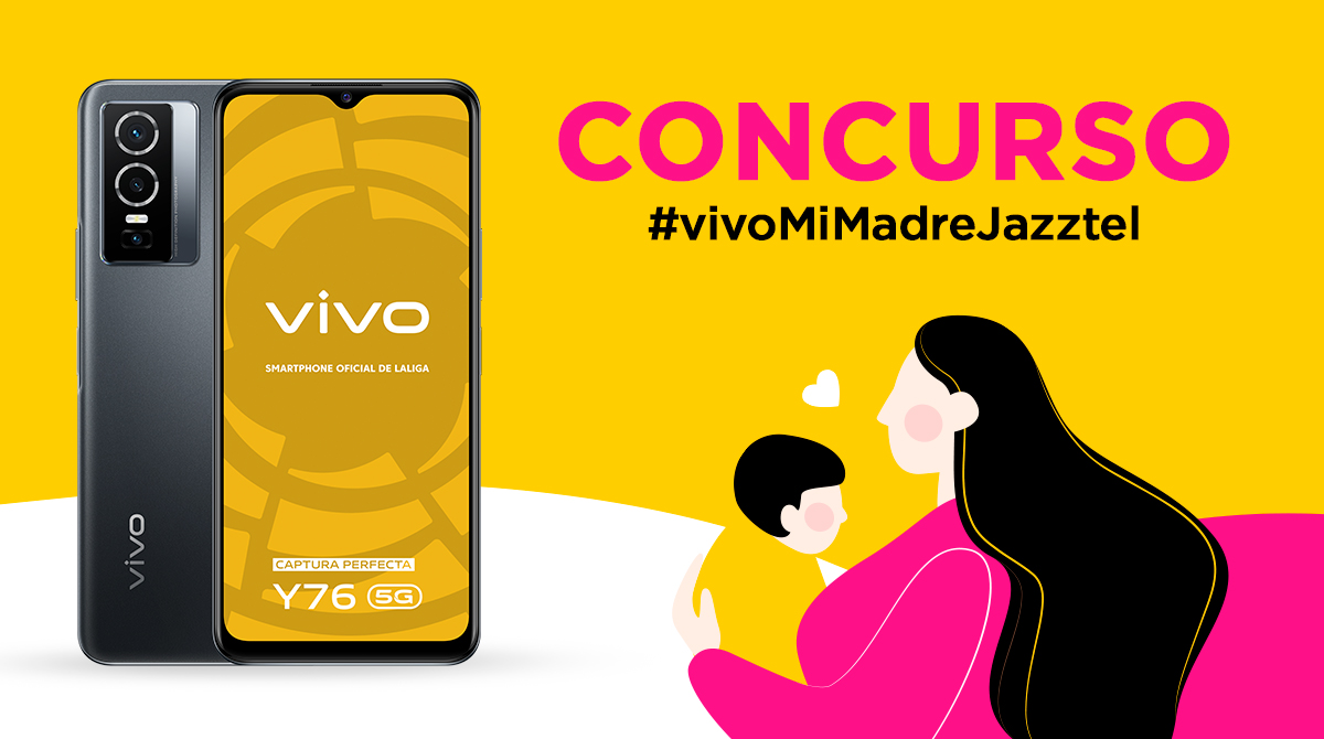 jazztel_es's tweet photo. ¡Concurso! ✨ El Día de la Madre se disfruta con @vivo_espana 🤩 ¡Tenemos un vivo Y76 5G de premio! 👇 

¡Participa!:
🔁 RT
♥️ Dinos cómo vas a disfrutar este día especial y menciona a un amigo.
#️⃣ Utiliza el HT #vivoMiMadreJazztel
✅ ¡Suerte!

BL: https://t.co/H32l7LgAK0 https://t.co/AiuRKCZ1cs