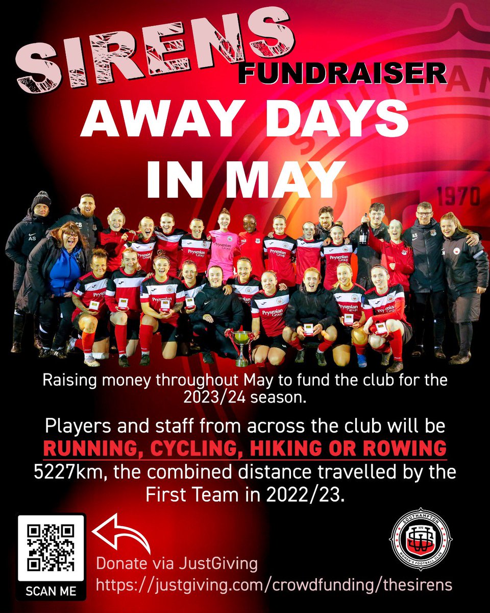 The #Sirens have travelled 5227km this season and starting Monday we’ll be doing it all again.

We’ll be running, cycling, hiking or rowing in order to achieve that goal within a month all in order to raise funds to support the club.

You can donate here: justgiving.com/crowdfunding/T…