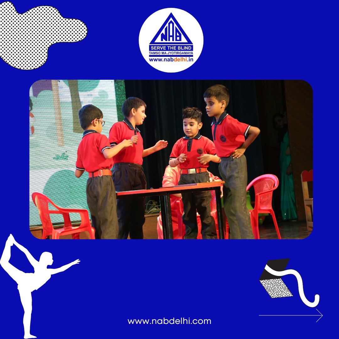 nabdelhionline's tweet photo. Proving that disability is never a hindrance to passion and dedication! Our visually impaired students of the Preparatory unit put on a stunning skit play that left everyone speechless on Annual Day๐ท #nabd #annualday #skit #yoga #celebration https://t.co/CCp8LDu4pJ