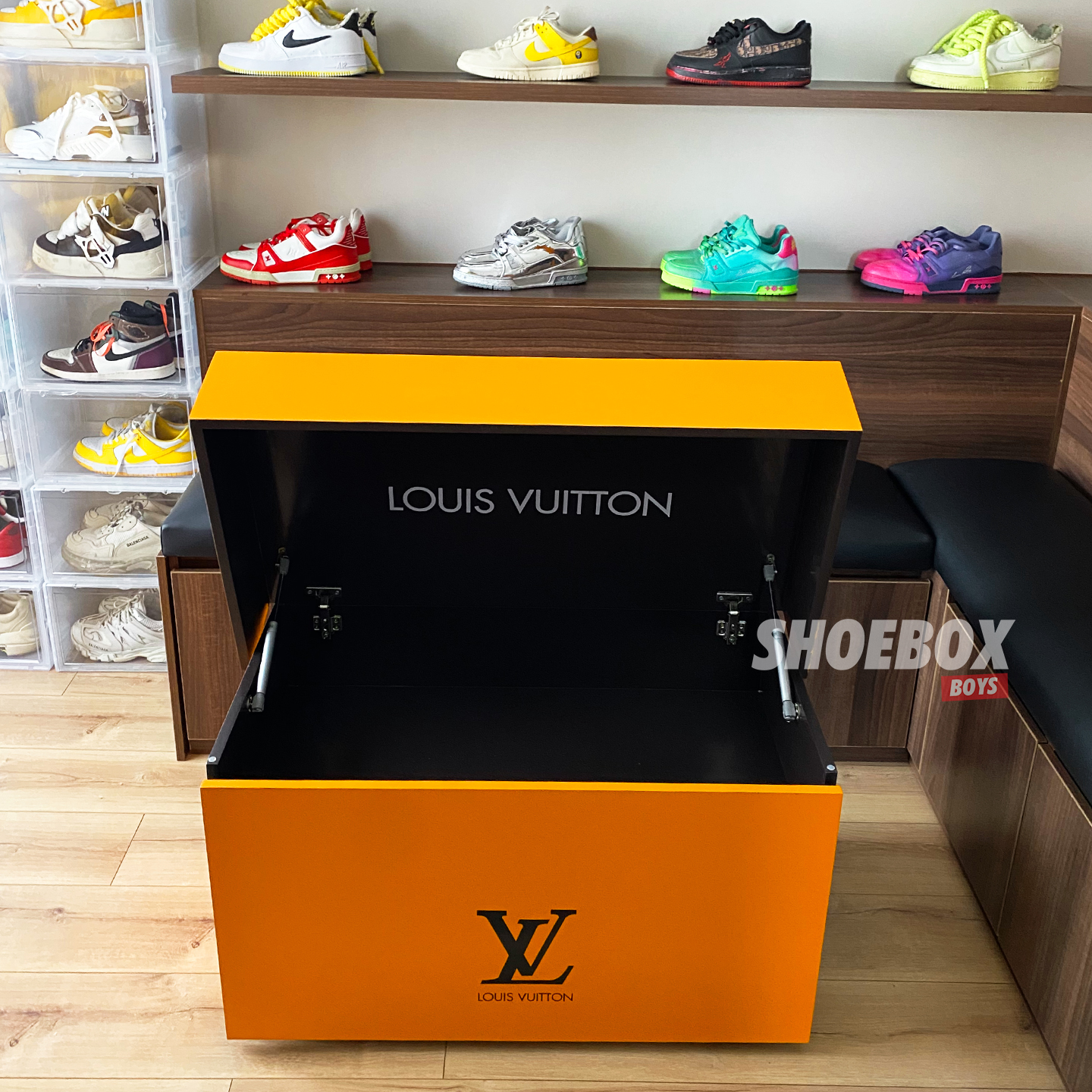 Louis vuitton shoe shop box storage