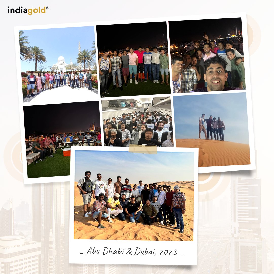 indiagoldco's tweet photo. Congratulations to all the winners of Gold Rush 3.0 who got the opportunity to fly to Abu Dhabi and Dubai together for a vacation worth remembering!

A team that eats, dances, laughs, plays, works and poses together, delivers great results together!

#GoldRush at @indiagoldco https://t.co/JdDngt0hFO