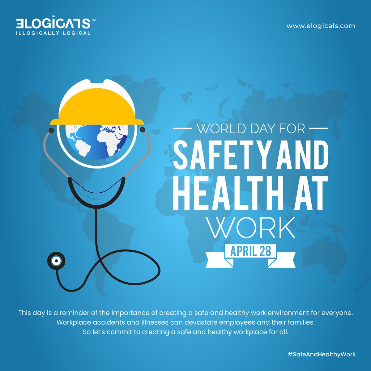 This day is a reminder of the importance of creating a safe and healthy work environment for everyone. Workplace accidents and illnesses can devastate employees and their families. So let's commit to creating a safe and healthy workplace for all.
#SafeAndHealthyWork #Elogicals