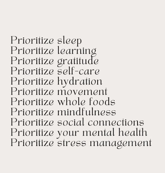 What would you add to this list?

#prioritizeyourhealth #healthylifestyle