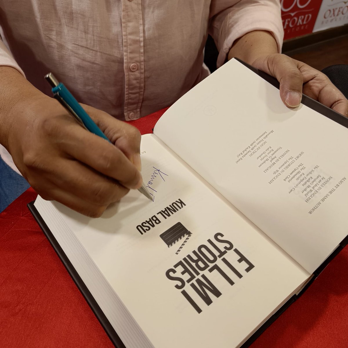 oxfordbookstore's tweet photo. Meet and Greet session with renowned author Kunal Basu as he signs copies of his book #FilmiStories at Oxford Bookstore Park Street, Kolkata. 
Limited author signed copies available at the store. Hurry! 
@kunalbasu100 @PenguinIndia 
#BookSigning #KunalBasu #OxfordBookstore https://t.co/GXSNospCHm