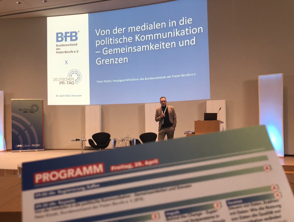 Christian Cauers (@cauers) on Twitter photo ๐ฃ๏ธ Zweiter Tag des โDeutschen PR-Tages 2023โ der <a href="/DPRGde/">DPRG</a>  beginnt - mit einer spannenden Keynote von Peter Klotzki (Bundesverband der Freien Berufe e.V. <a href="/BFB_FreieBerufe/">Freie Berufe</a>)
#ZeitZuSprechen #DPRG #DeutscherPRTag #PublicRelations ๐ฃ๏ธ Zweiter Tag des โDeutschen PR-Tages 2023โ der <a href="/DPRGde/">DPRG</a>  beginnt - mit einer spannenden Keynote von Peter Klotzki (Bundesverband der Freien Berufe e.V. <a href="/BFB_FreieBerufe/">Freie Berufe</a>)
#ZeitZuSprechen #DPRG #DeutscherPRTag #PublicRelations