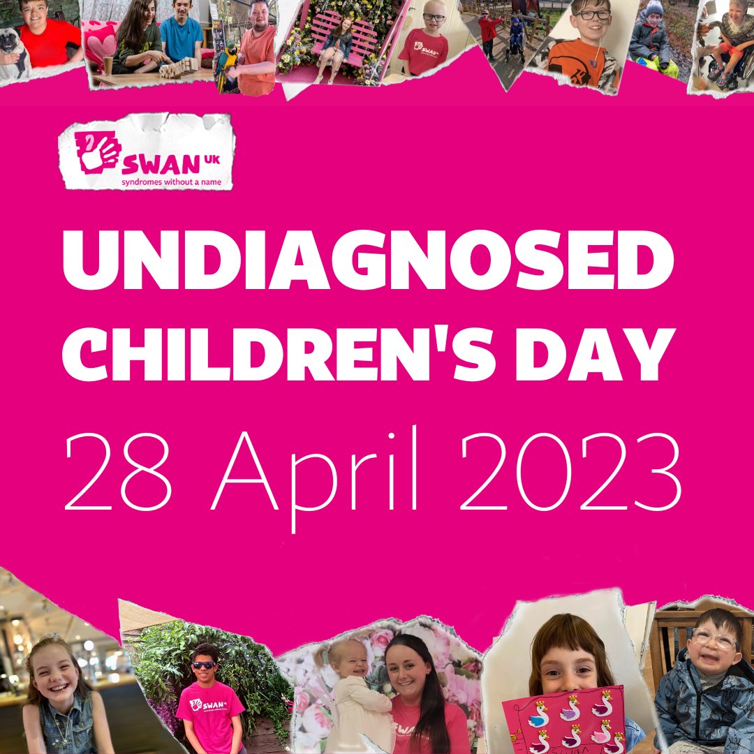 SWAN_UK's tweet photo. IT’S UNDIAGNOSED CHILDREN'S DAY!

Today is all about raising awareness and celebrating our community. Around 6,000 children are born in the UK each year with an undiagnosed genetic condition. Get involved by sharing your story.
 
#UCD23 #UndiagnosedChildrensDay2023 https://t.co/Z6XNhjvUMj