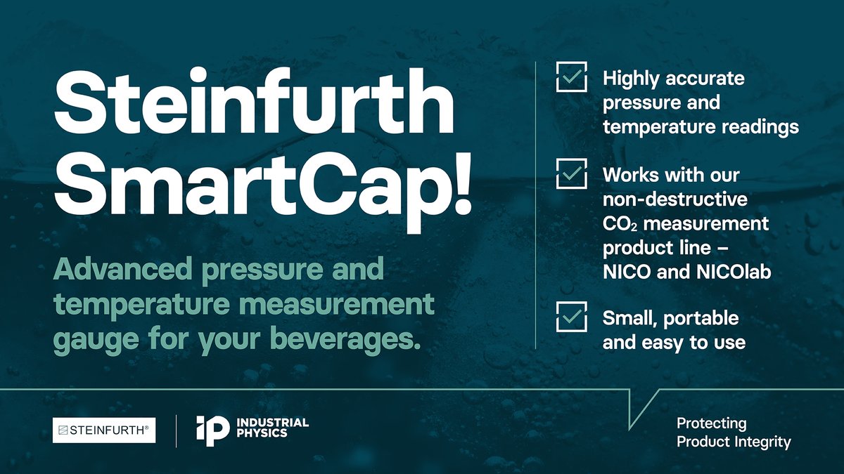 IndustrialPhys's tweet image. Introducing the new Steinfurth SmartCap! It works simultaneously with our NICO or NICOlab – the #non-destructive #CO2 measuring product lines – providing accurate pressure and temperature readings for your beverages. Find out more - 
ow.ly/IwwV50NIjE2 
#beveragetesting