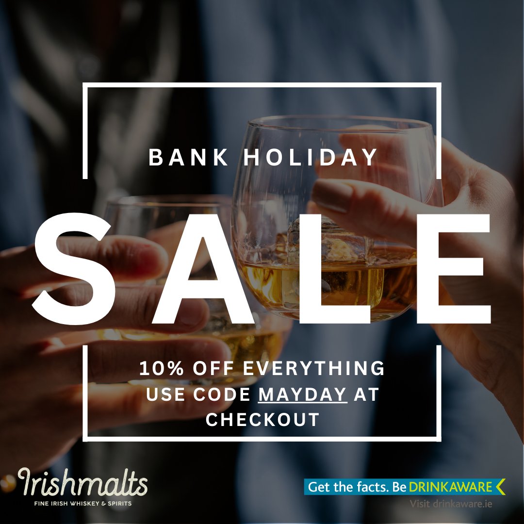 OUR BANK HOLIDAY SALE IS LIVE! THIS WEEKEND ONLY. SHOP NOW @ loom.ly/-XRoosw #irishmalts #irishwhiskey #mayday #whiskeysale