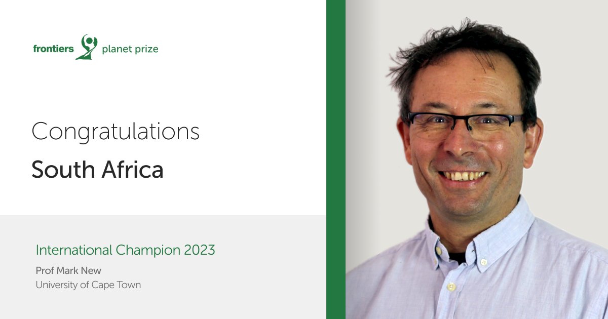 Congratulations to ACDI director Mark New who has been named a #FrontiersPlanetPrize International Champion 2023! Read more about Mark's winning @AXAResearchFund funded research 👉nature.com/articles/s4324…… #AfricanExcellence #climatechange #naturebasedsolutions #NbS