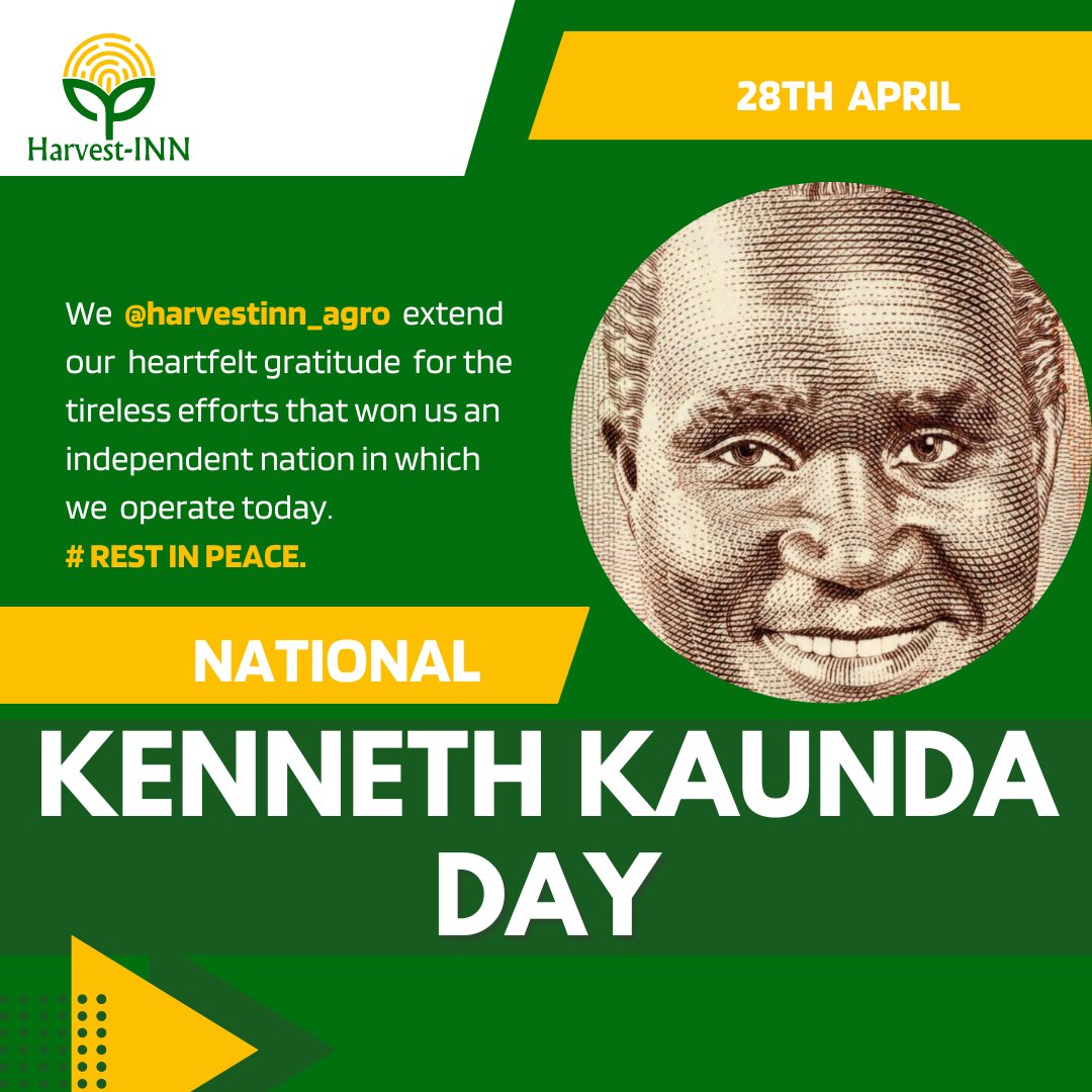 Today we celebrate Kenneth Kaunda Day and pay tribute to a visionary leader who inspired us to cultivate our land with passion and purpose. Thank you for your dedication to the nation, we are forever grateful! #KennethKaundaDay #AgricultureAppreciation #ZambiaProud 🌾🇿🇲