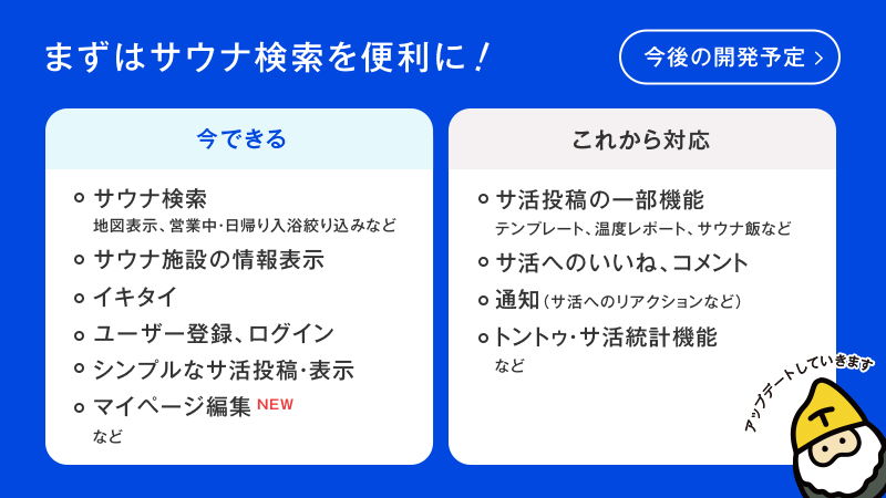 いろいろアップデートしました！