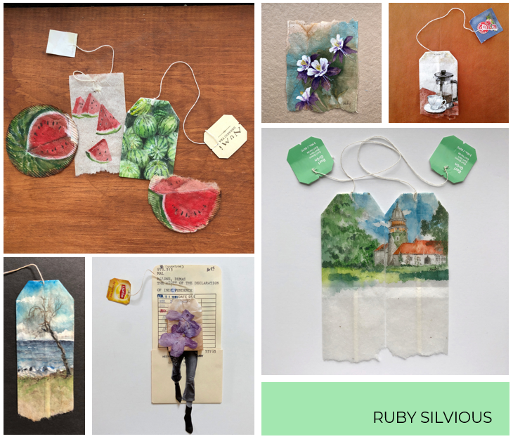 #FeatureFriday #RubySilvious is internationally recognized for her miniature paintings and collages on teabags. In 2015, she started a project called 363 Days of Tea, a visual daily record of her impression of the moment. #spiritofbbs #miniatures #bereal #artistanalysis