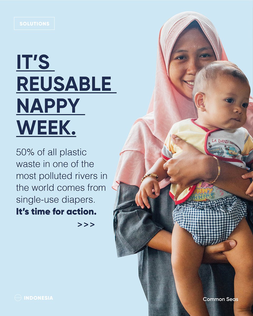 Single-use diapers make up HALF of all plastic waste in one of the world's most polluted rivers. This #ReusableNappyWeek we’re highlighting our work to radically reduce the use of single-use diapers across the Brantas region in Indonesia.