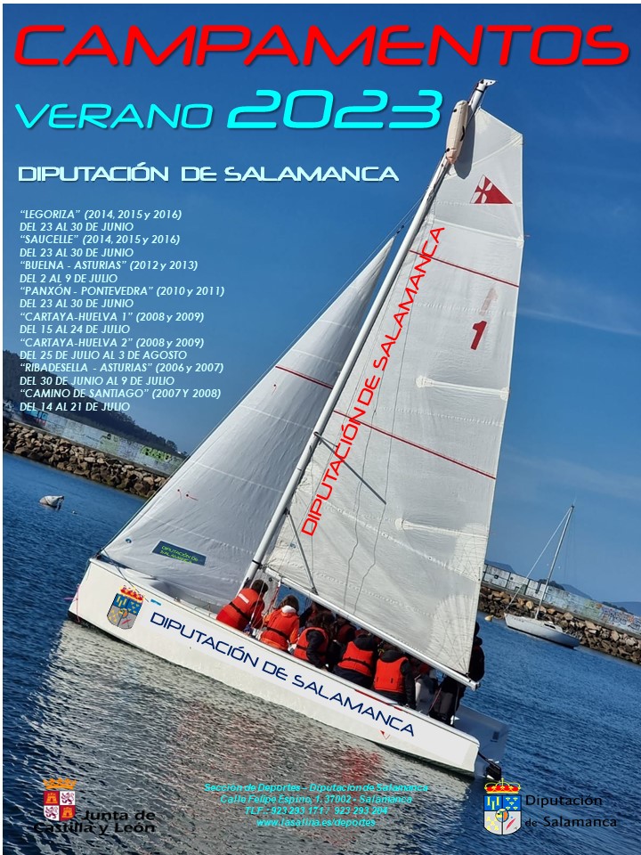 Este #verano ☀️puedes participar en alguno de los #campamentos ⛵️🏄‍♂️🧗🚴‍♀️que organiza <a href="/dipusalamanca/">dipusalamanca</a>. Inscripciones abiertas hasta el 11-MAY. #CampaRibadesella #CampaCartaya #CampaBuelna #CampaPanxon #CampaCaminoSantiago #CampaSaucelle #CampaLegoriza. Info: lasalina.es/cultura/deport…