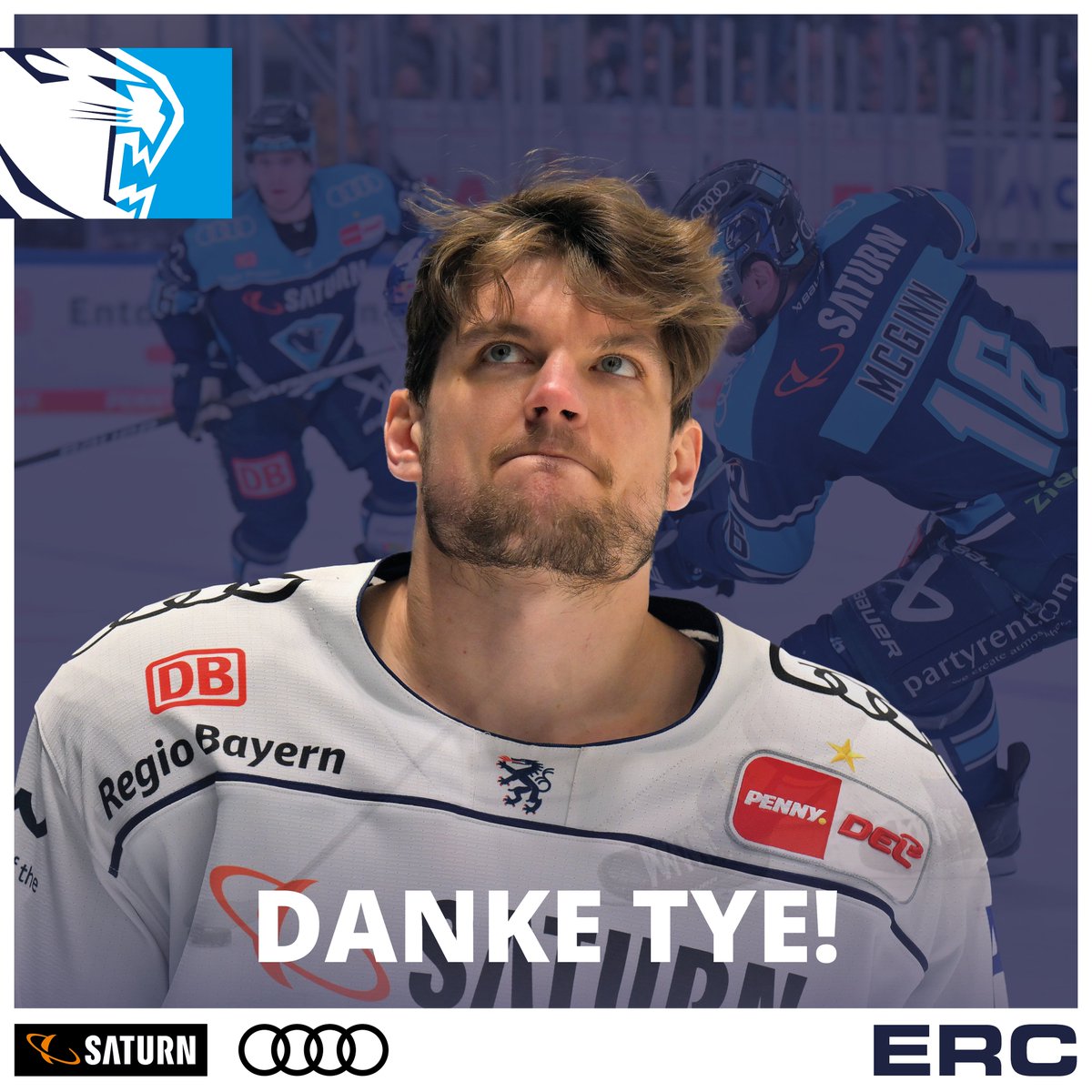 ERCIngolstadt's tweet photo. Außerdem verabschieden wir uns von Tye McGinn, Brian Gibbons, Louis Brune & Jerome Flaake.
Danke Euch 10 für Euren unermüdlichen Einsatz in Blau-Weiß und dass ihr alle Teil dieser historischen Saison wart!
➡ https://t.co/R0D1ybOrfO https://t.co/5Cx5W3AUQf