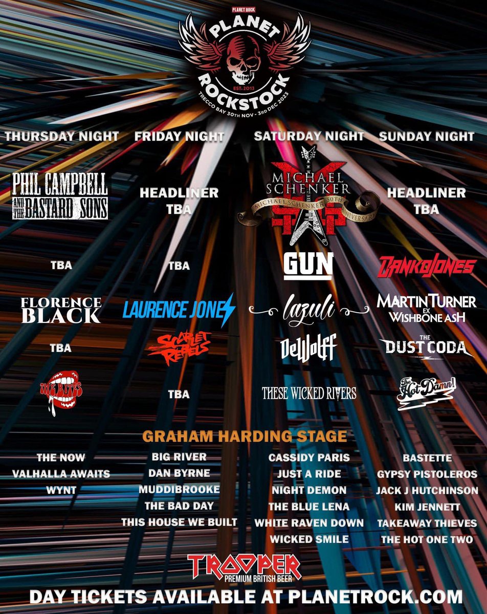 Phil Campbell & TBS (@pcatbs) on Twitter photo Day tickets for <a href="/PlanetRockRadio/">Planet Rock</a> Stock at Trecco Bay in Porthcawl are now onsale!
Grab your day tickets now before they sell out! planetrocktickets.co.uk/article/planet… Day tickets for <a href="/PlanetRockRadio/">Planet Rock</a> Stock at Trecco Bay in Porthcawl are now onsale!
Grab your day tickets now before they sell out! planetrocktickets.co.uk/article/planet…