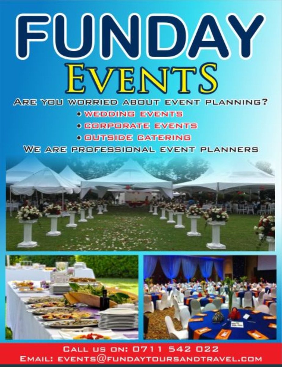 Fun Day Tours &amp; Travel offers you professional event planning services.☎️0711 542 022

#RobisearchFreeMarketDay
Robisearch Free Marketing
FreeDigital MarketDay