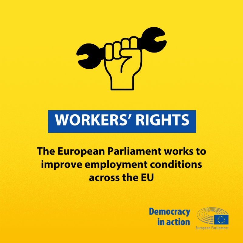 Europarl_EN's tweet photo. Today is Labour Day. Did you know every worker in the European Union has rights? 🇪🇺

The EU has put in place a set of labour rules covering minimum wages, pay transparency, health, and more.

Find out how this is improving working conditions across Europe ↓