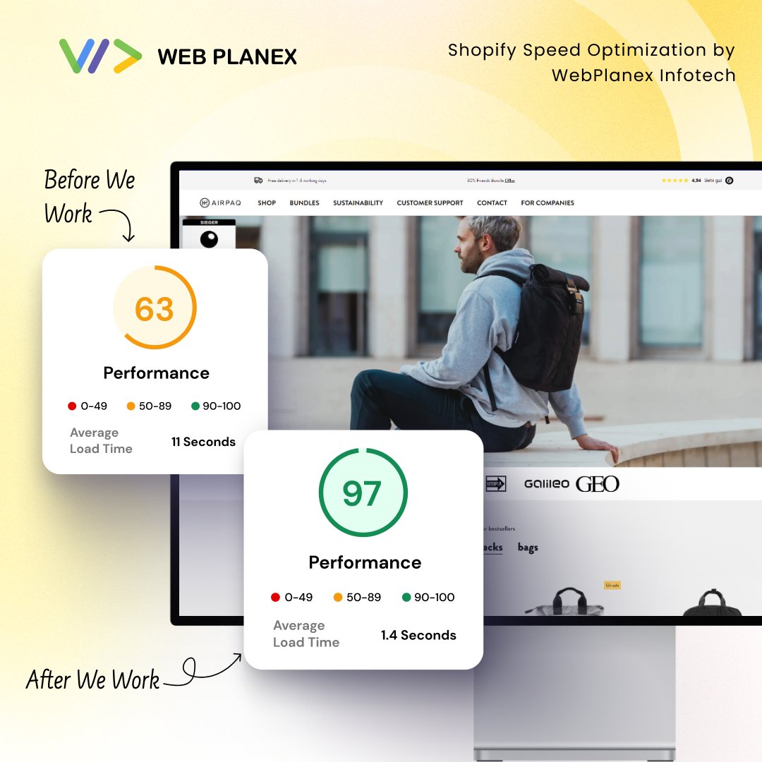 webplanex's tweet image. Greeting from Webplanex Shopify Partner Agency
We got an amazing opportunity to design and develop an Airpaq. Shopify store speed optimization High expert = Get Result 88+ score
Contact us= info@webplanex.com
#shopifystoredesign #shopify #shopifyplus #speedoptimization #webplanex