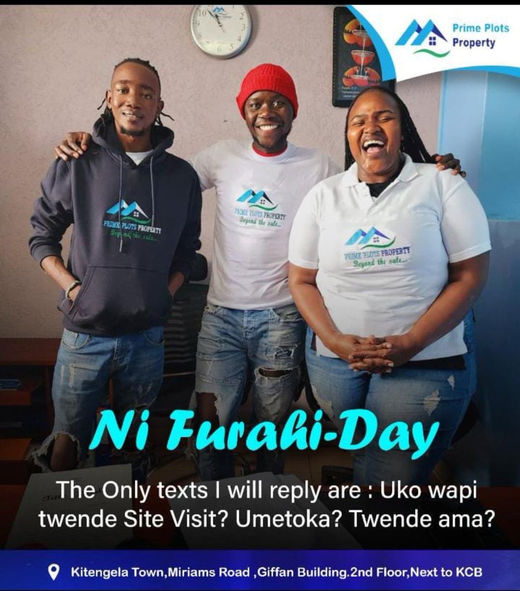 Visit Prime Plots Property in Kitengela town to get yourself a plot today. 

#RobisearchFreeMarketDay
Robisearch Free Marketing
FreeDigital MarketDay